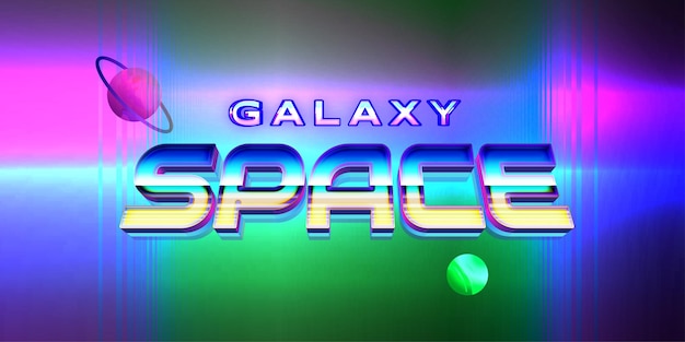 Galaxy space editable text effect style with vibrant theme concept for trendy flyer poster and banner template promotion