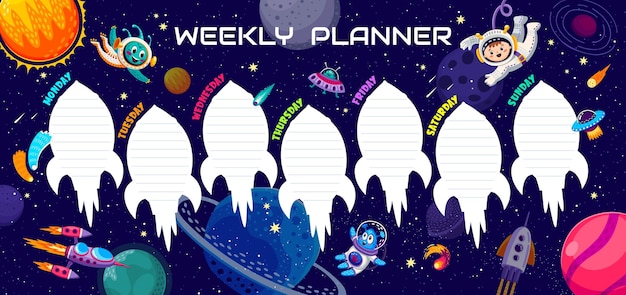 Galaxy space weekly education timetable schedule