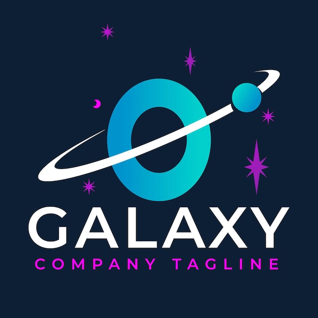 Galaxy Template On O Letter Planet Logo Design Concept