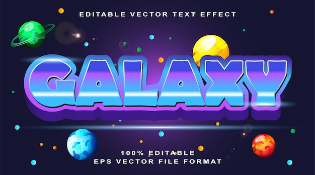 Galaxy theme editable 3D text effect