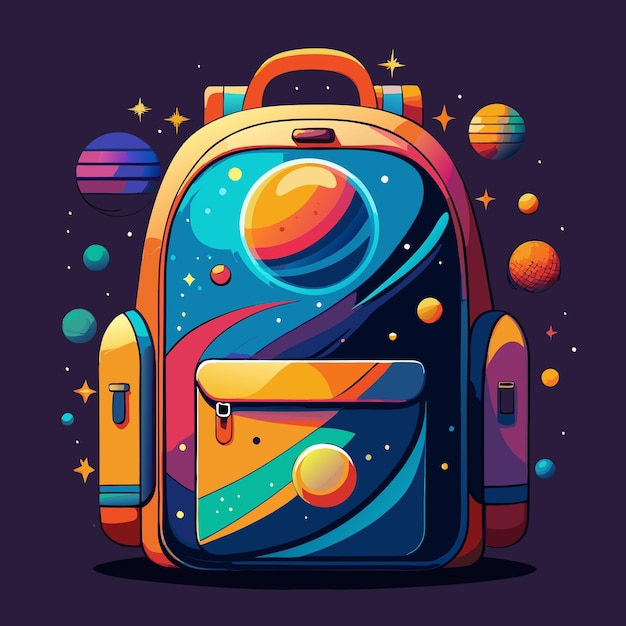 Vector galaxy themed backpack