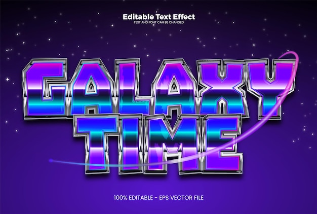 Galaxy Time editable text effect in modern trend style