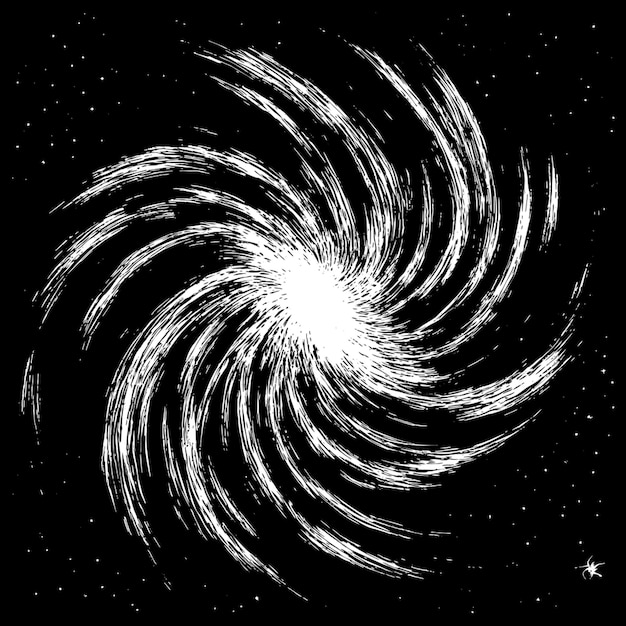 Vector galaxy vector illustration engraving