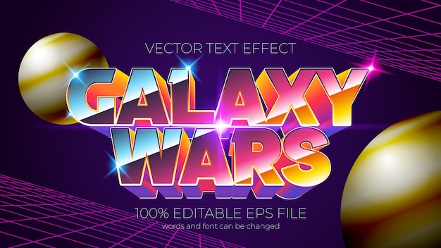 Galaxy wars text effect style EPS editable text effect