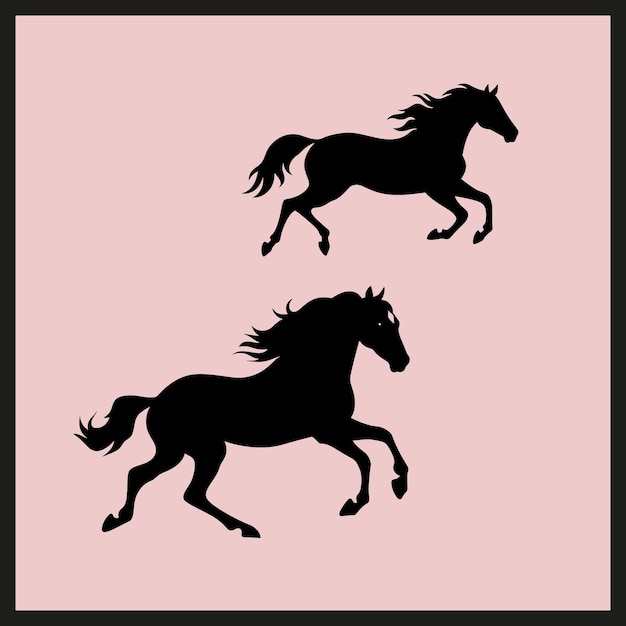 Galloping Horses Silhouette vector Clip art