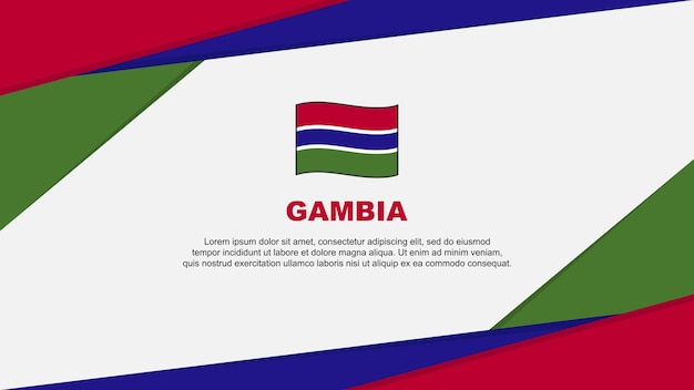 Gambia Flag Abstract Background Design Template Gambia Independence Day Banner Cartoon Vector Illustration Gambia