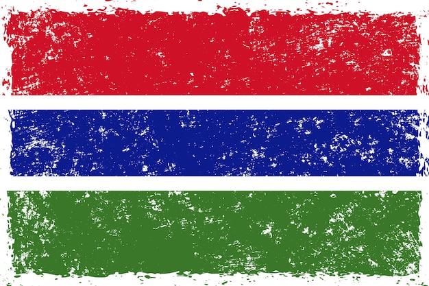 Gambia flag grunge distressed style