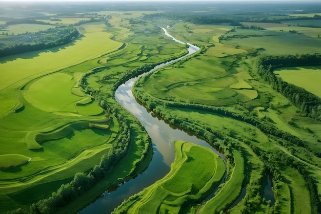 Vector gambia mangroves aerial view of mangrove forest in gambia photo made by drone from above