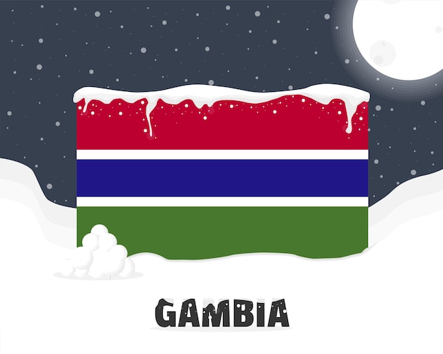 Gambia snowy weather concept cold weather and snowfall weather forecast winter banner idea