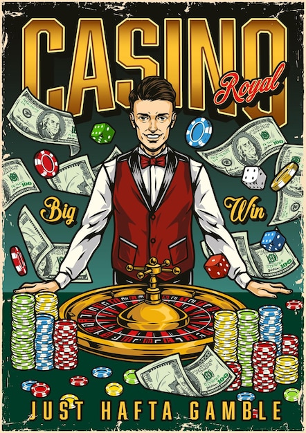 Gambling colorful poster