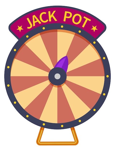 Gambling symbol Jack pot color icon Fortune wheel isolated on white background