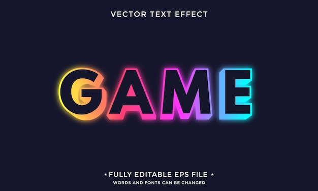 game 3d colorful modern text effect