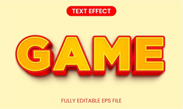 Game 3d editable text effect