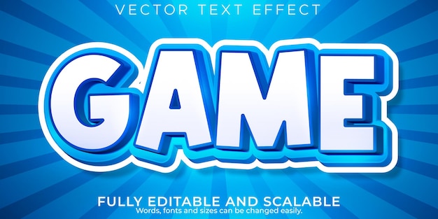 Game cartoon text effect, editable kids and school text style