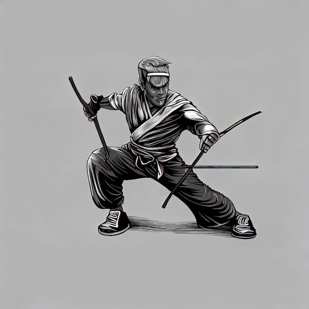 Game Character Portraits in Martial Art Style Vector Illustrations