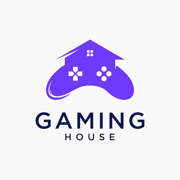 Game Console Controller House Icon Logo Design Graphic Template