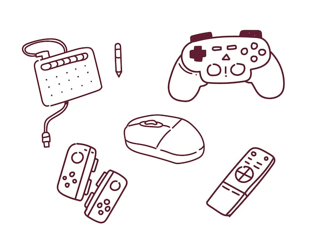 game console  illustration . game console doodle style