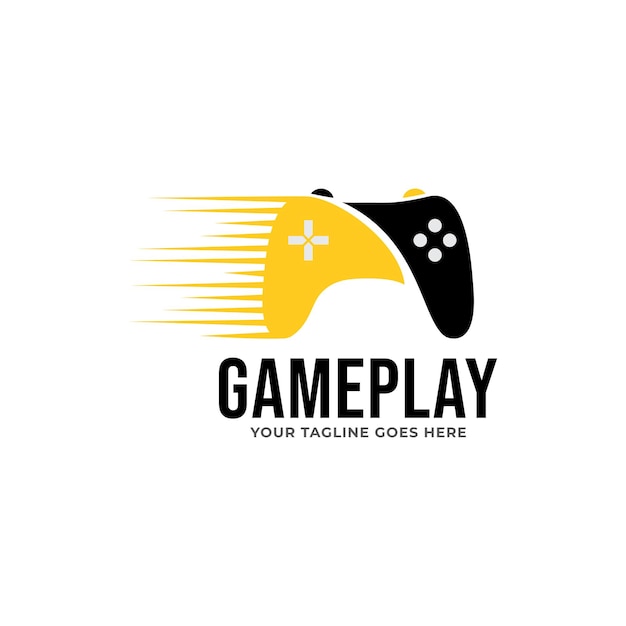 Game console and video games stick logo design template.