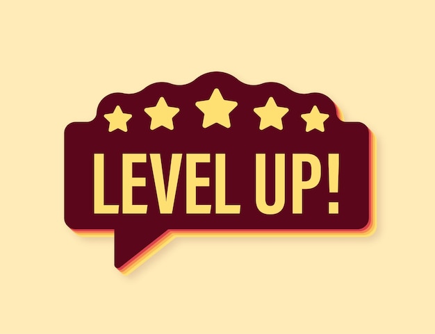 Game icon bonus. level up retro icon, new level logo. Vector illustration.