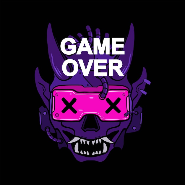 game over illustration dark background