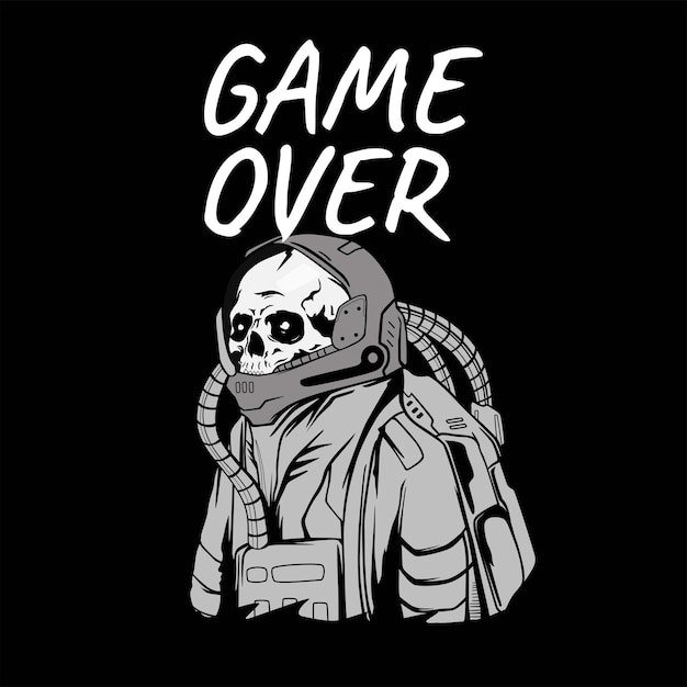 game over illustration dark background