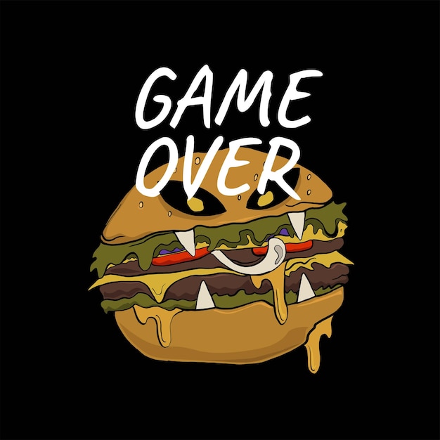 game over illustration dark background