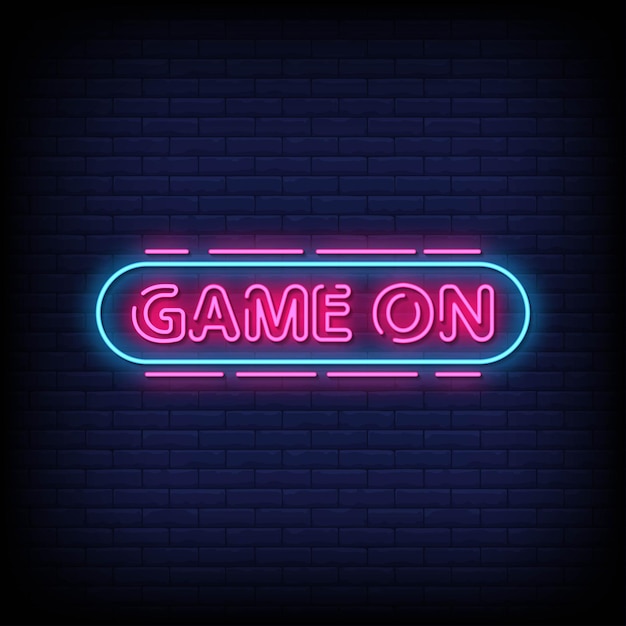 Game On Neon Signs Style Text  