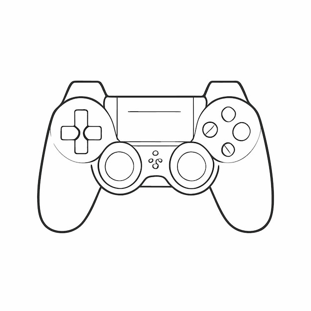 game pad vector illustration line art