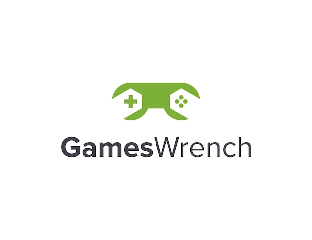 game stick and wrench simple sleek creative geometric modern logo design