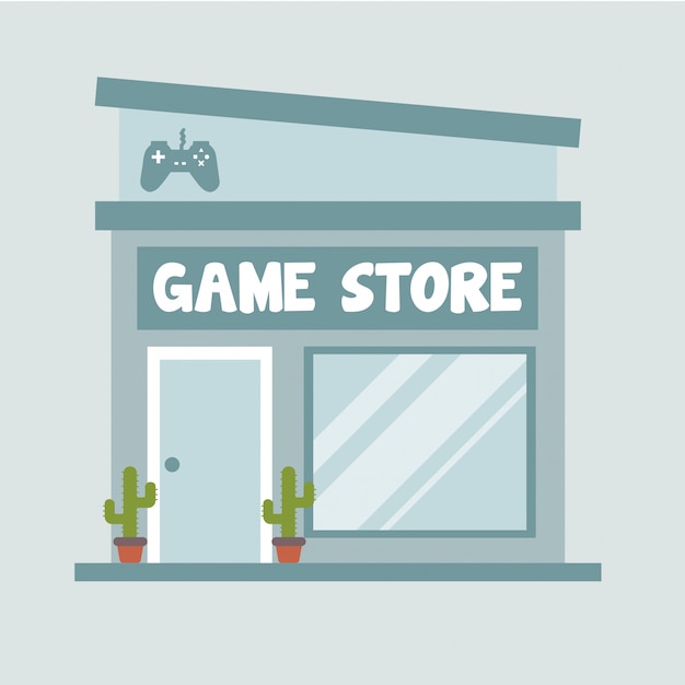 Game Store Flat Illustration 