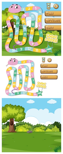 Game template with green grass background