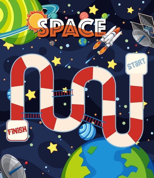 Game template with space theme background