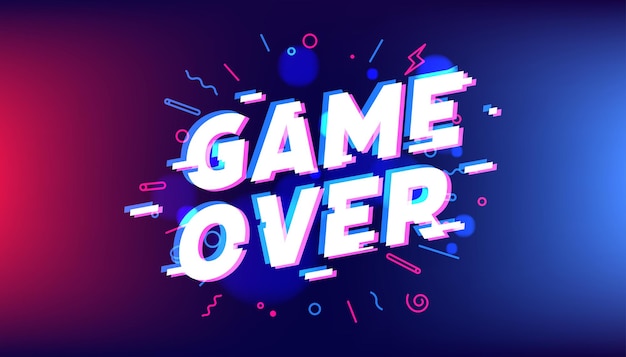 Game over text on blue background