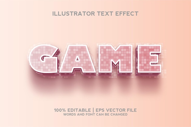 Game text effect 3d template