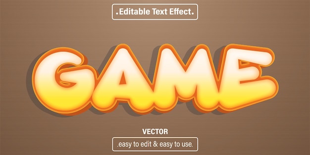 Game text effect, editable text style