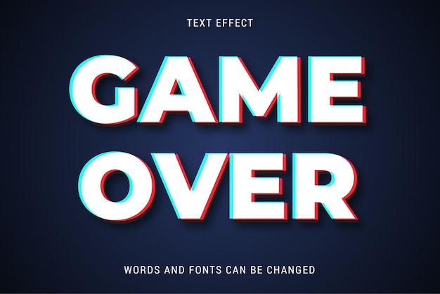 game over text effect editable vector eps cc