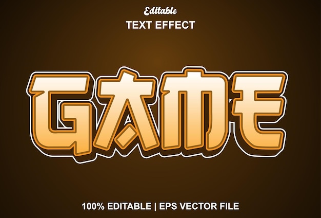 Game text effect with orange color