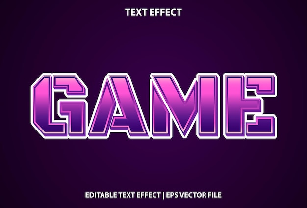 Game text effect with purple gradation for promotion