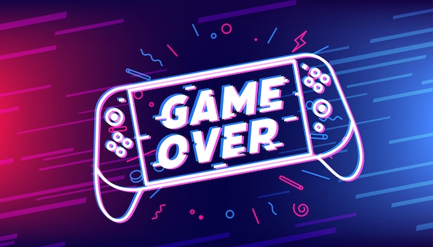 Game over text on gaming console