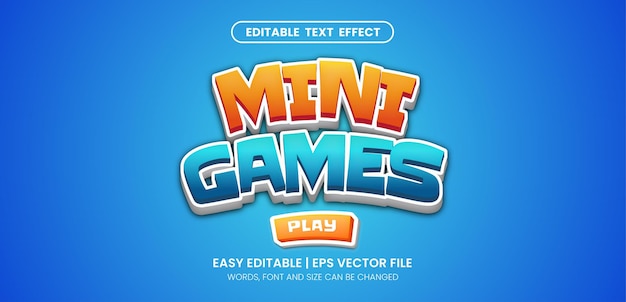 Game title editable text effect vector style