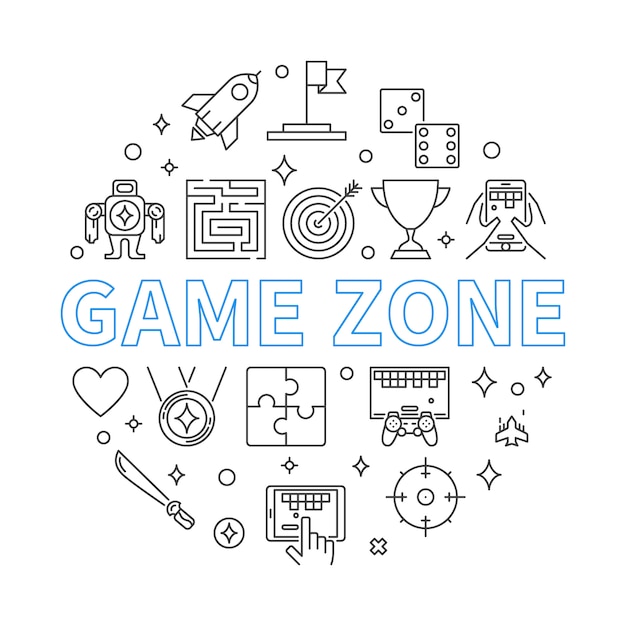 Game Zone round outline illustration