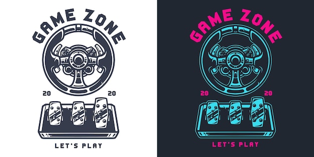 Vector game zone vintage style poster