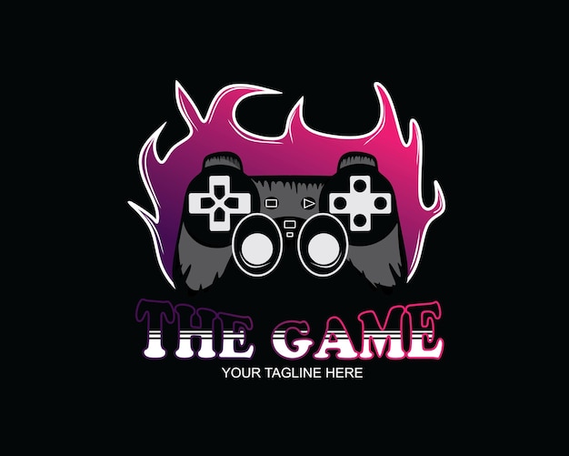 Gamepad logo design vector illustration isolated on black