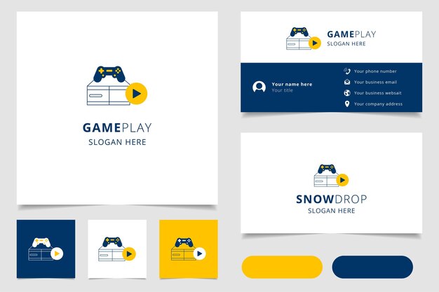 Vector gameplay logo design with editable slogan branding book and