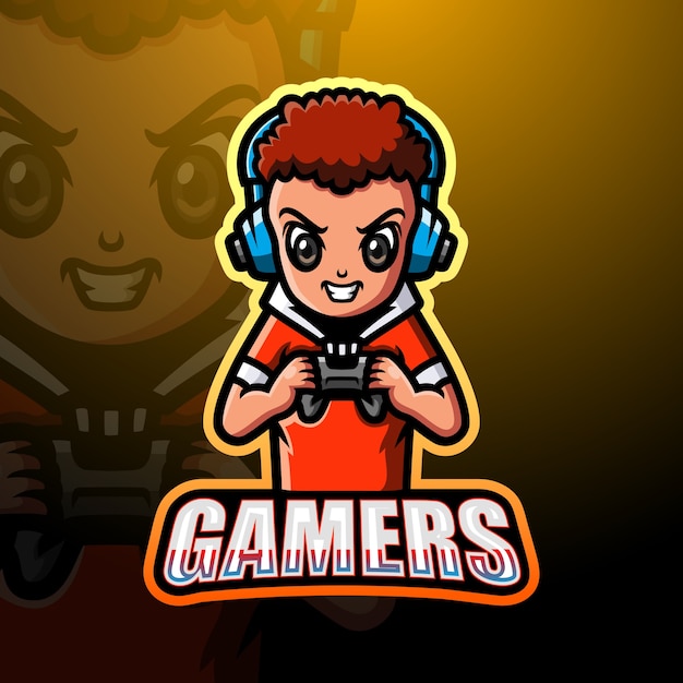 Gamer boy mascot esport illustration