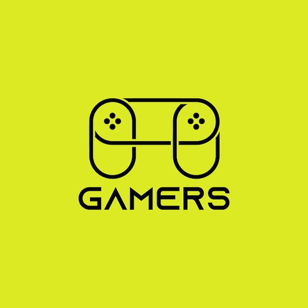 gamer logo with controller symbol minimalist