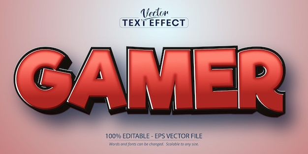 Gamer text effect editable cartoon text style