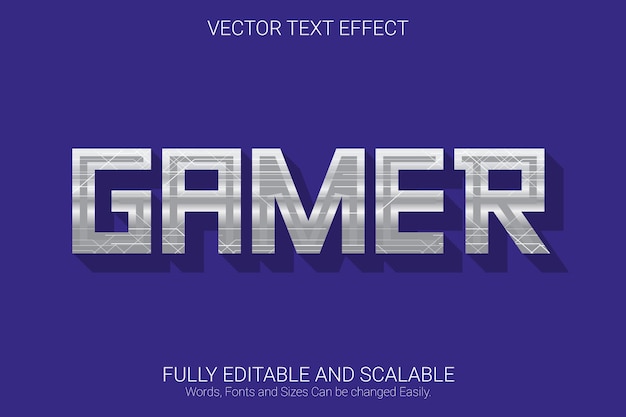 gamer text-effect editable silver color text style