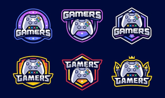 gamers console esport logo set