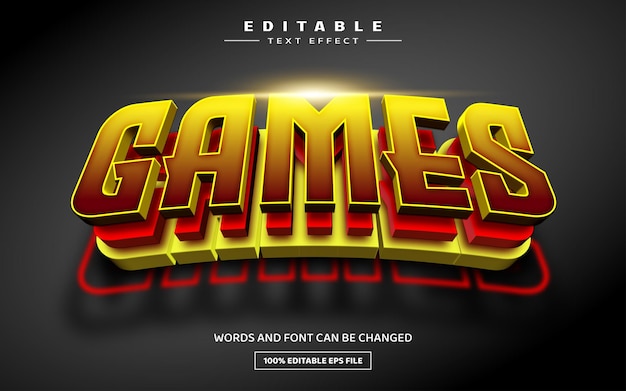 Games 3D editable text effect template